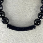 Natural Dark Blue Goldstone Bracelet 天然蓝砂石手链 25.80g 16cm 39.1 by 10.0 by 6.2mm  10.1mm 15 Beads - Huangs Jadeite and Jewelry Pte Ltd