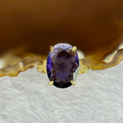 Natural Amethyst in Gold Colour Ring (Adjustable Size) 4.83g 17.9 by 12.9 by 7.5mm - Huangs Jadeite and Jewelry Pte Ltd