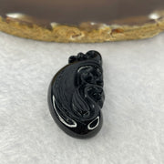 Type A Opaque Black Omphasite Phoenix Pendant / Charm A货墨翠凤凰牌 13.07g 42.8 by 20.7 by 8.8 mm - Huangs Jadeite and Jewelry Pte Ltd