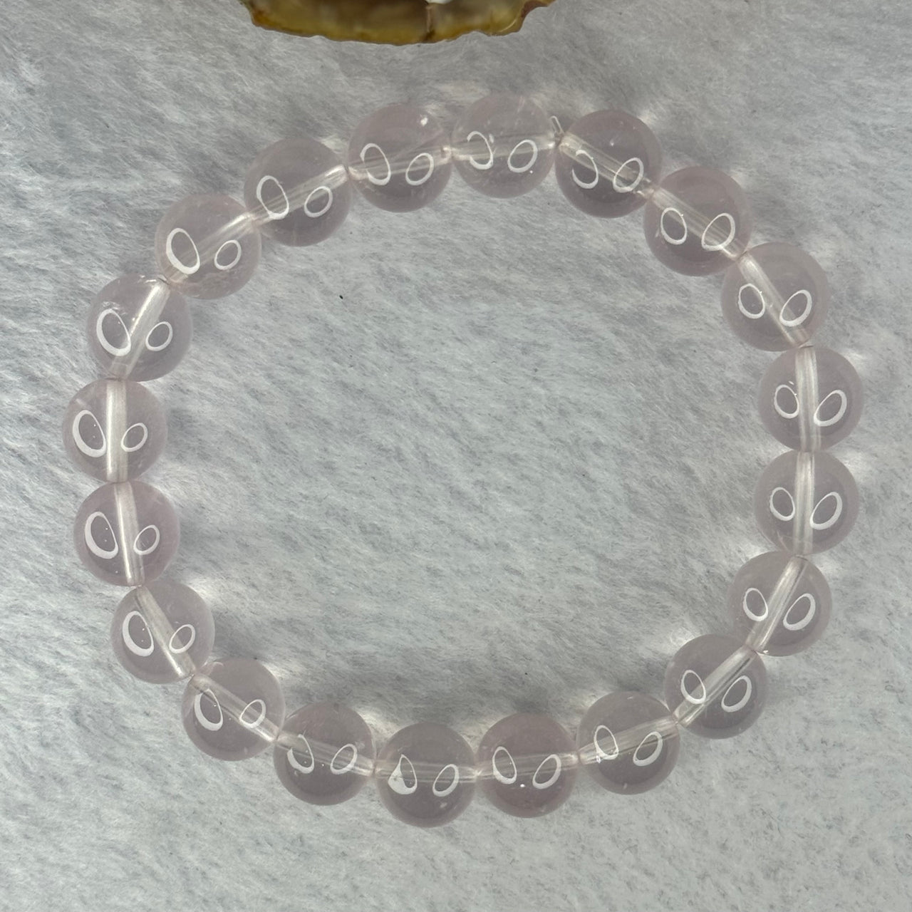 Natural Rose Quartz Beads Bracelet 天然玫瑰石英珠手链 29.28g 17.5cm 10.3mm 20 Beads