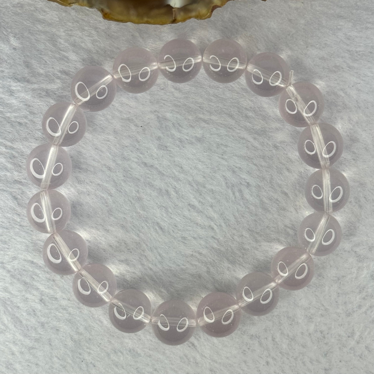 Natural Rose Quartz Beads Bracelet 天然玫瑰石英珠手链 32.27g 17.5cm 10.9mm 19 Beads