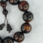 Natural Aged Hainan Dalbergia Rosewood Beads Bracelet 天然海南黄花梨老树手链 56.33g 20.5cm 20.4mm 12 Beads - Huangs Jadeite and Jewelry Pte Ltd