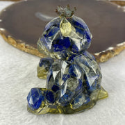 Acrylic with Natural Sodalite Bear Mini Display 126.49g 63.6 by 59.6 by 59.7mm - Huangs Jadeite and Jewelry Pte Ltd