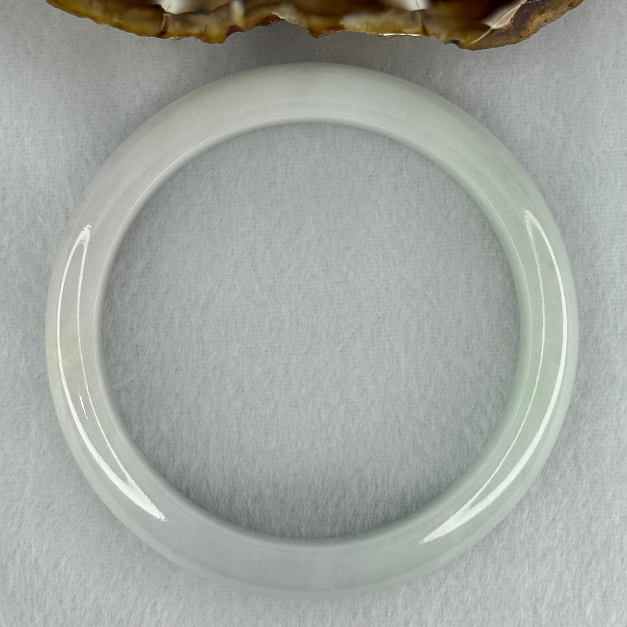 Type A Faint Lavender and Faint Green Jadeite Bangle Internal Diameter 58.5mm 58.12g 12.7 by 8.4mm (Internal Line)