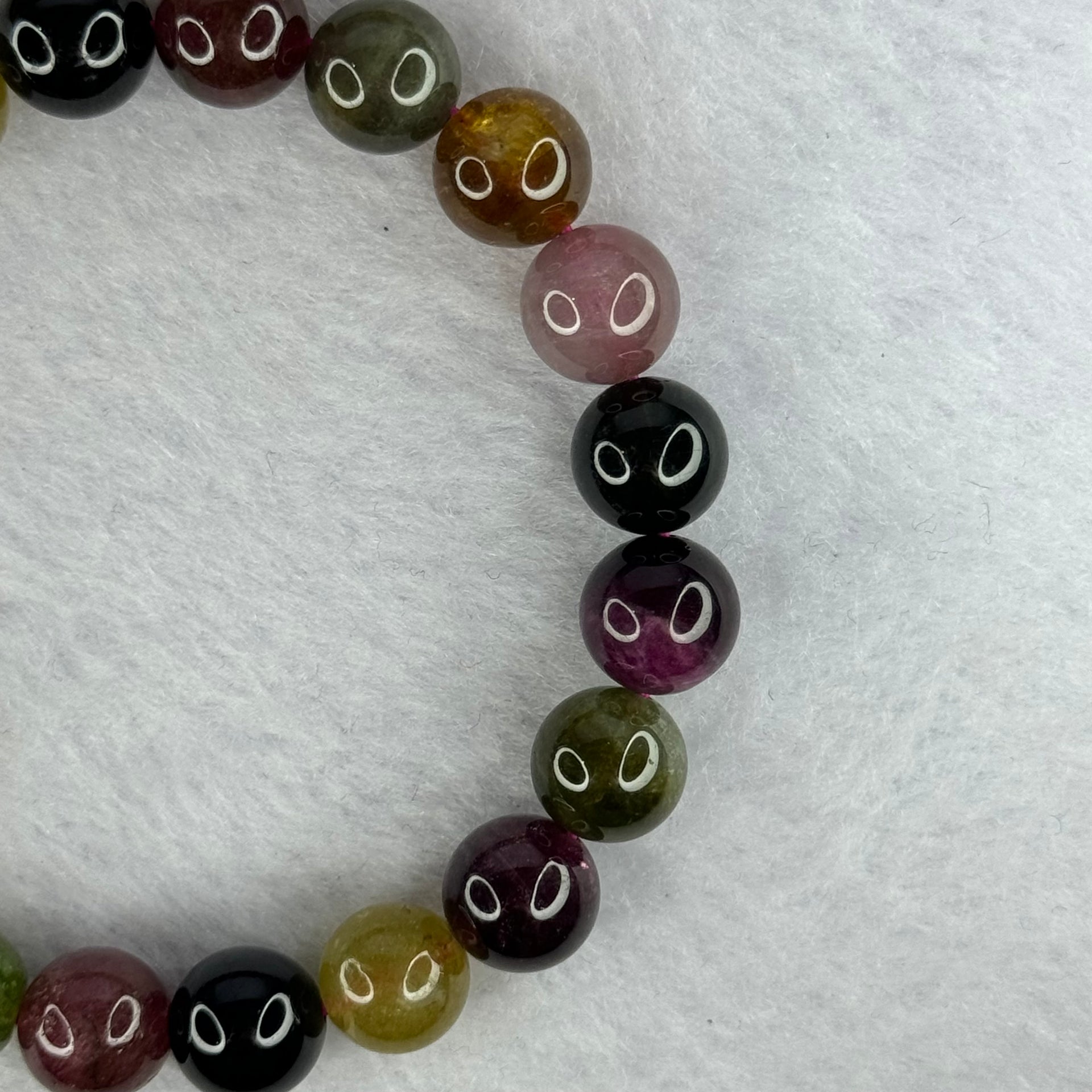 Good Grade Natural Tourmaline Beads Bracelet 好的天然碧玺珠手链 29.47g 16.5cm 9.9mm 20 Beads - Huangs Jadeite and Jewelry Pte Ltd