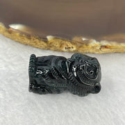 Type A Opaque Black Omphasite Jadeite Tiger Pendant A货墨翠老虎牌 17.41g 30.5 by 17.5 by 17.6 mm - Huangs Jadeite and Jewelry Pte Ltd