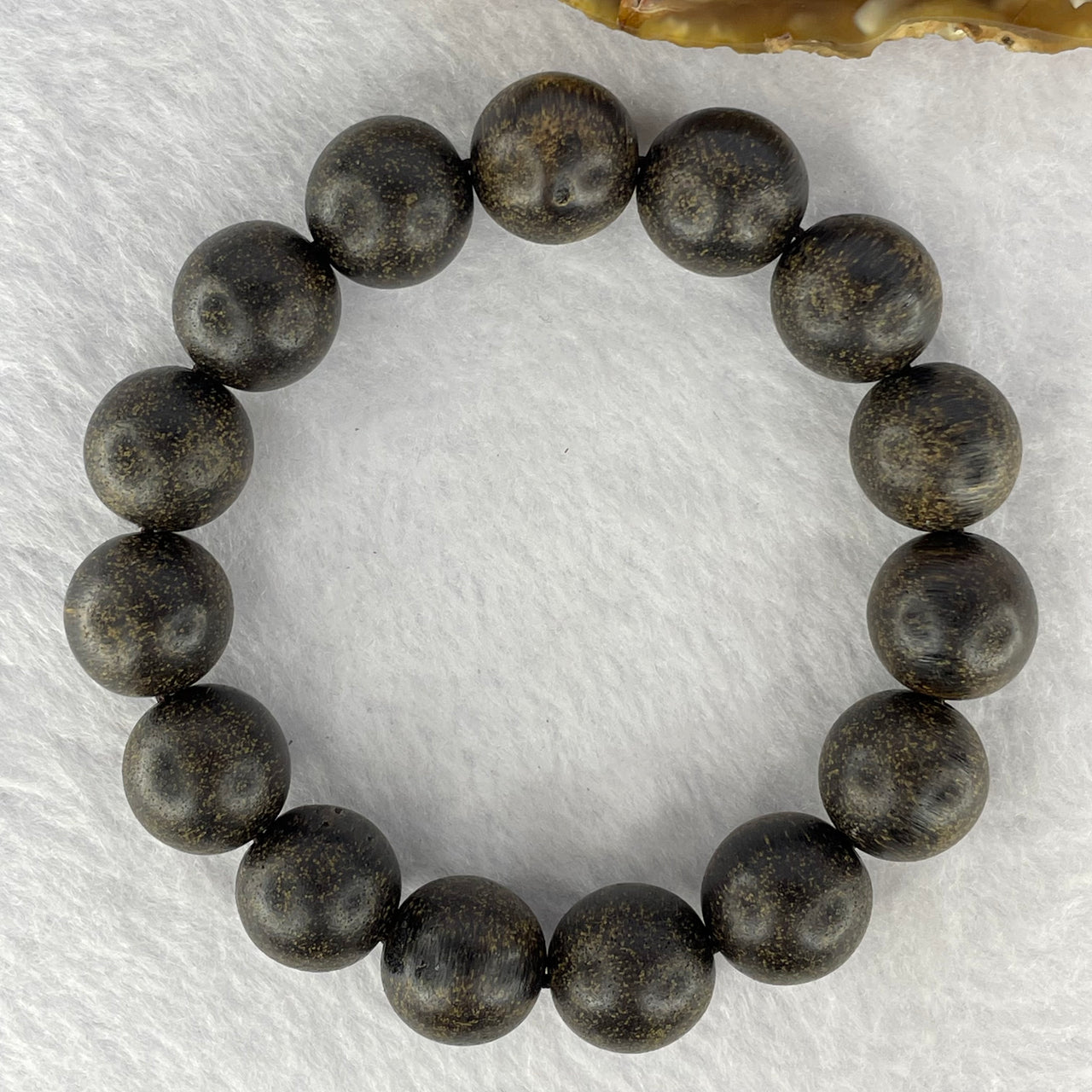 Natural Old Wild Indonesia Agarwood Beads Bracelet (Sinking Type) 天然老野生印尼沉香珠手链 23.07g 18cm / 13.7 mm 15 Beads - Huangs Jadeite and Jewelry Pte Ltd