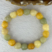 Natural Mixed Color Bodhi Beads in Paw Bracelet 21.52g 17.5cm 12.8mm 18 Beads - Huangs Jadeite and Jewelry Pte Ltd