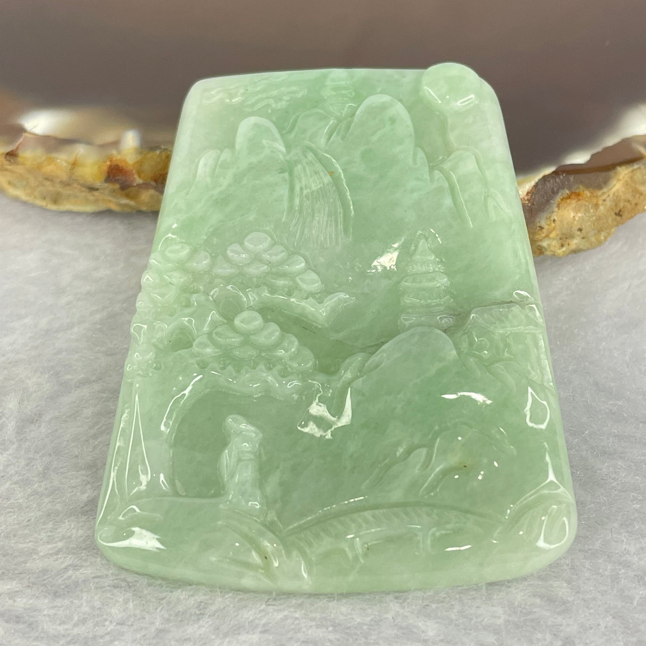 Type A Green Shun Shui Jadeite 20.25g 38.6 by 49.4 by 5.0mm - Huangs Jadeite and Jewelry Pte Ltd