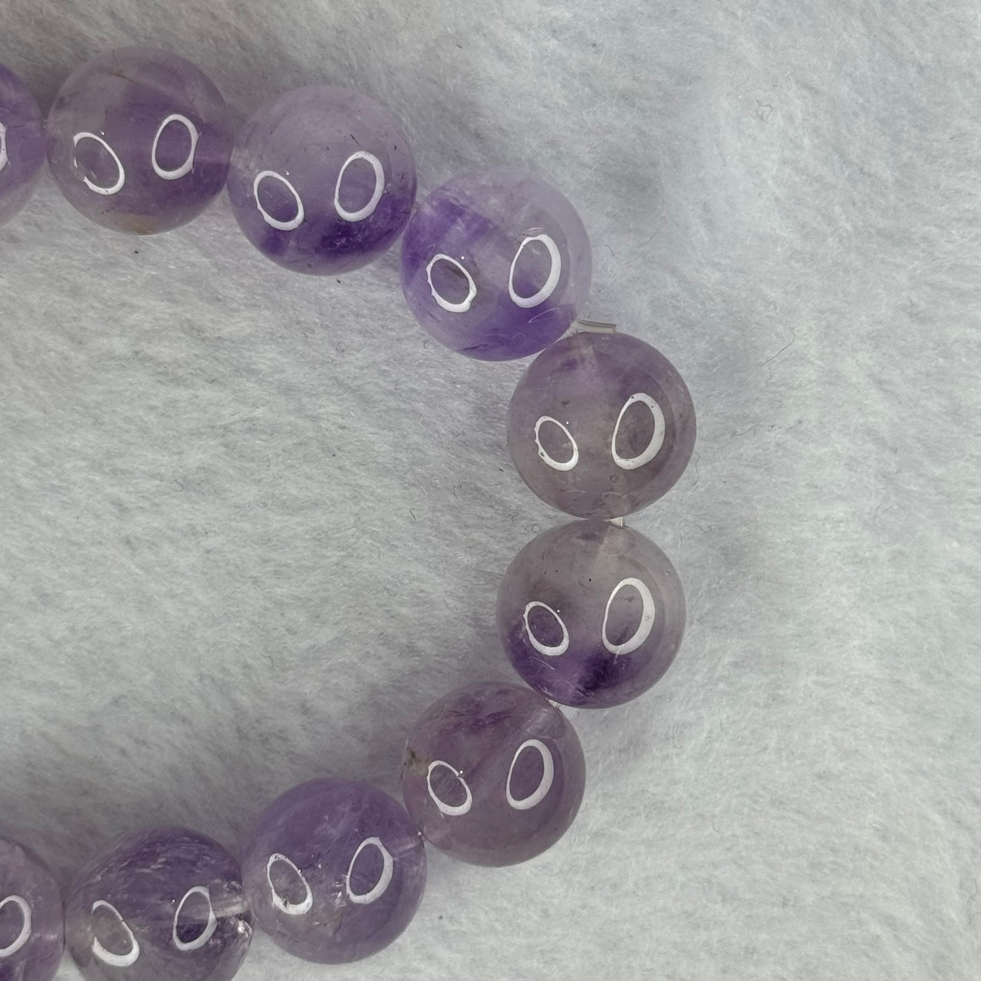 Natural Super 7 Amethyst Beads Bracelet 天然紫超七手链 53.84g 17.5cm 13.9mm 15 Beads - Huangs Jadeite and Jewelry Pte Ltd