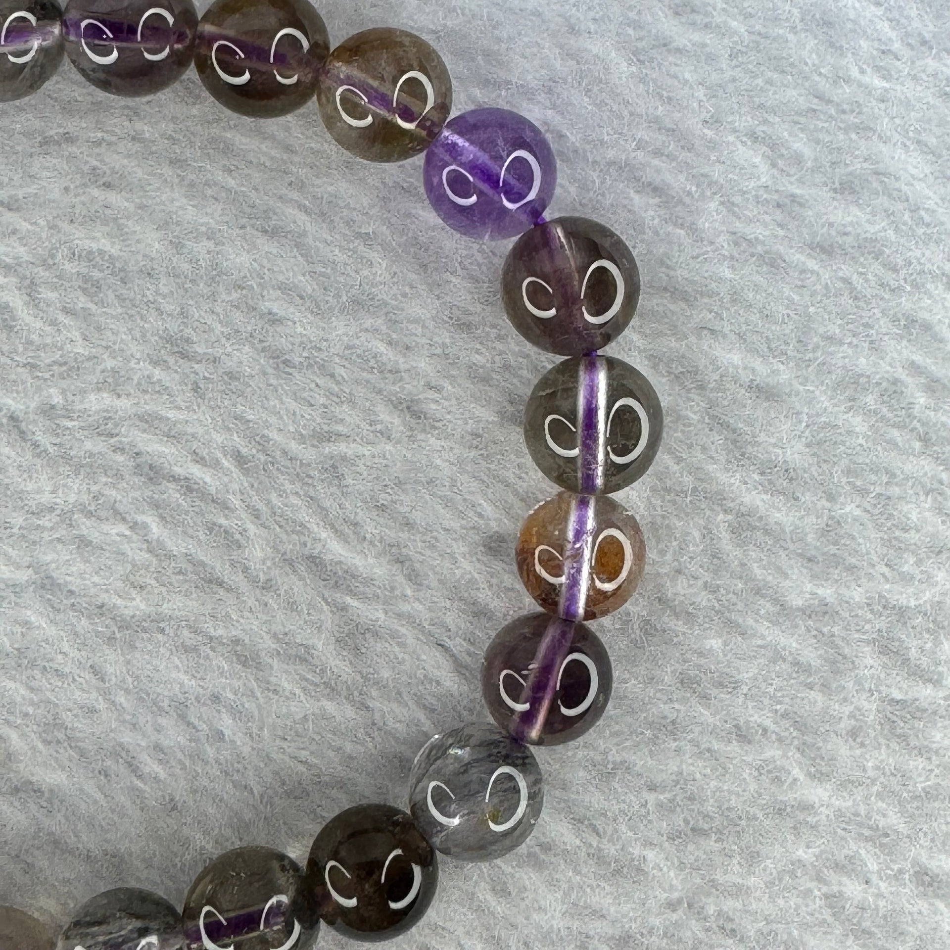 Natural Auralite Crystal Bracelet 极光手链 15.30g 8.0 mm 25 Beads - Huangs Jadeite and Jewelry Pte Ltd