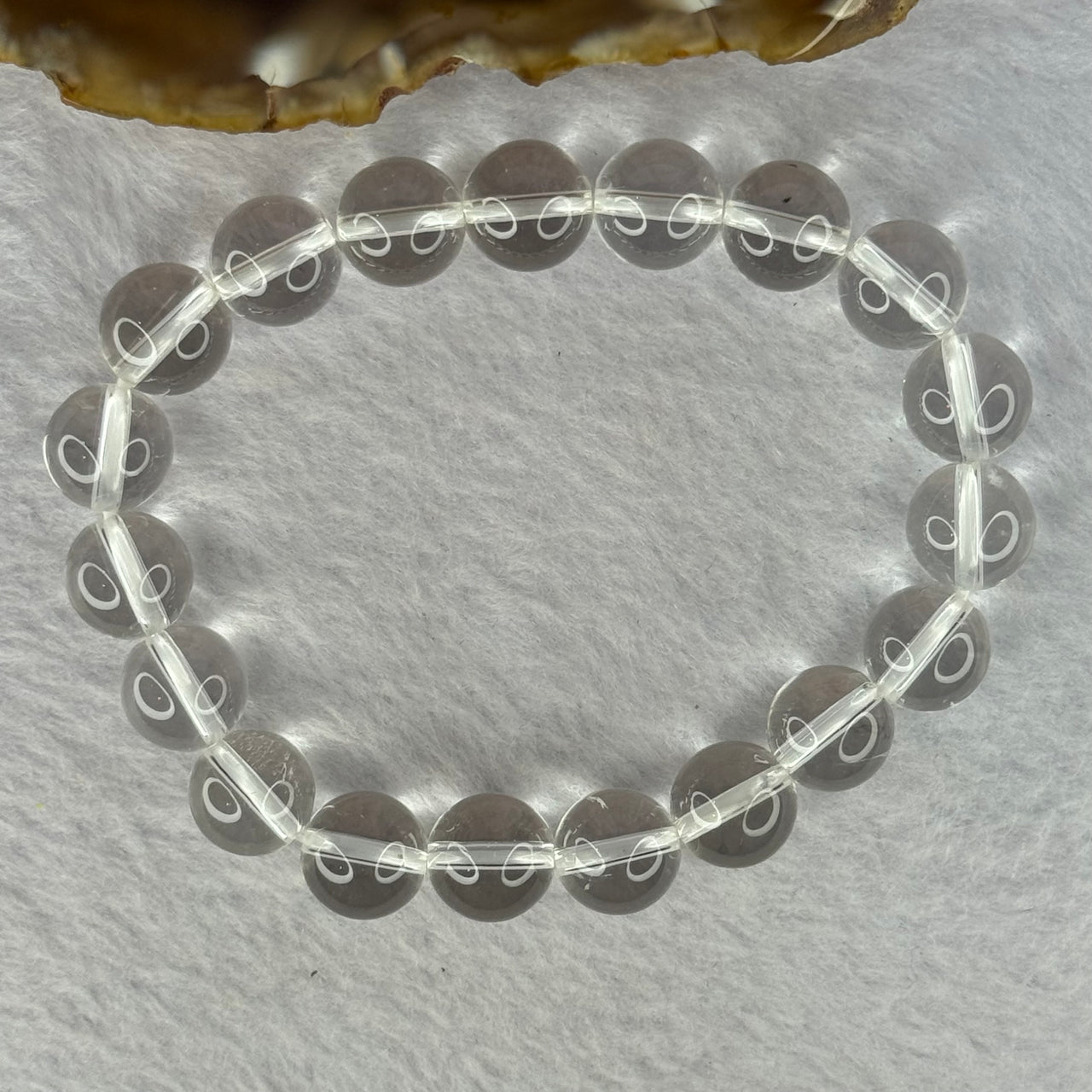 Natural Clear Quartz Bracelet 天然白水晶手链 30.76g 17cm 10.6mm 19 Beads