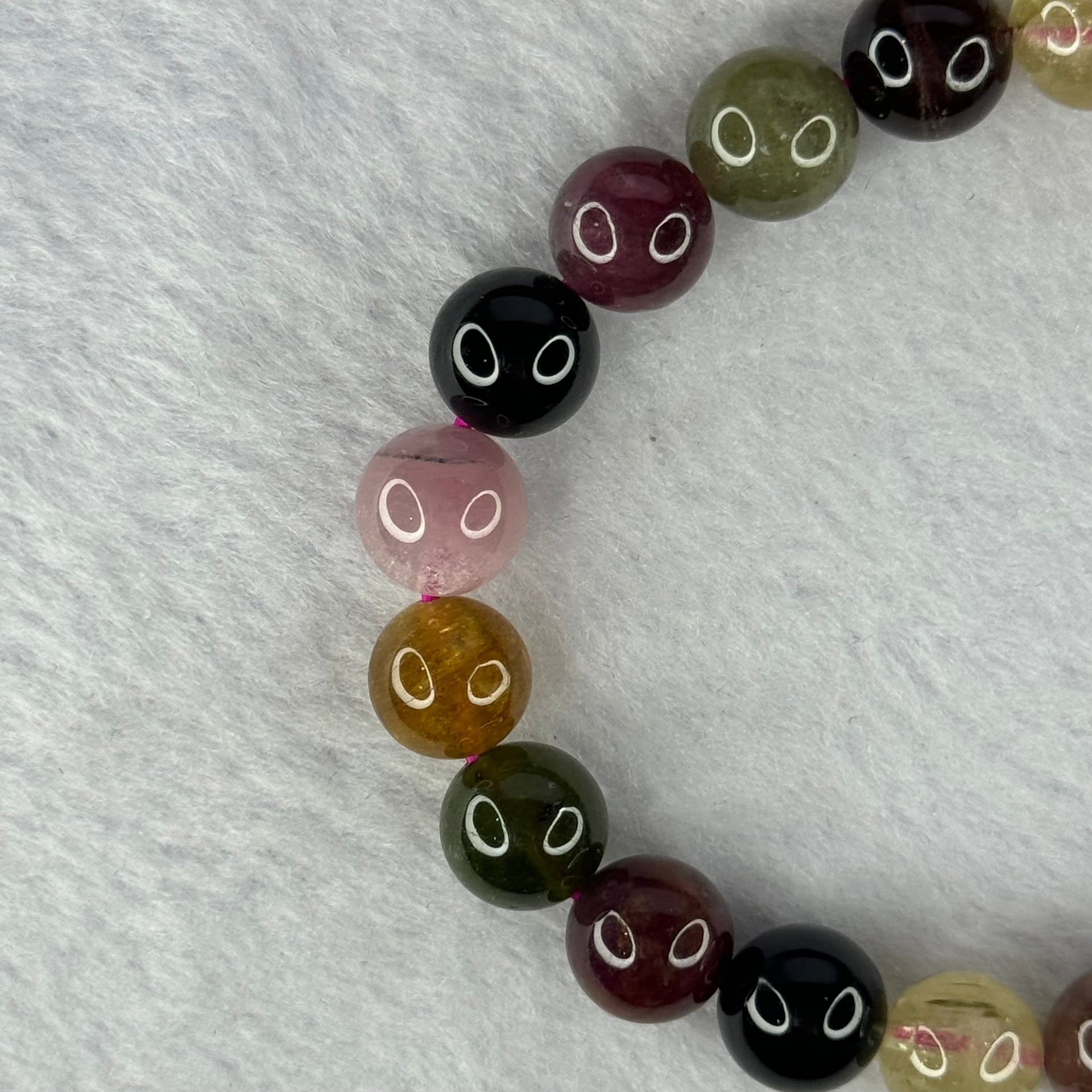 Good Grade Natural Tourmaline Beads Bracelet 好的天然碧玺珠手链 26.92g 16.5cm 10.1mm 20 Beads - Huangs Jadeite and Jewelry Pte Ltd