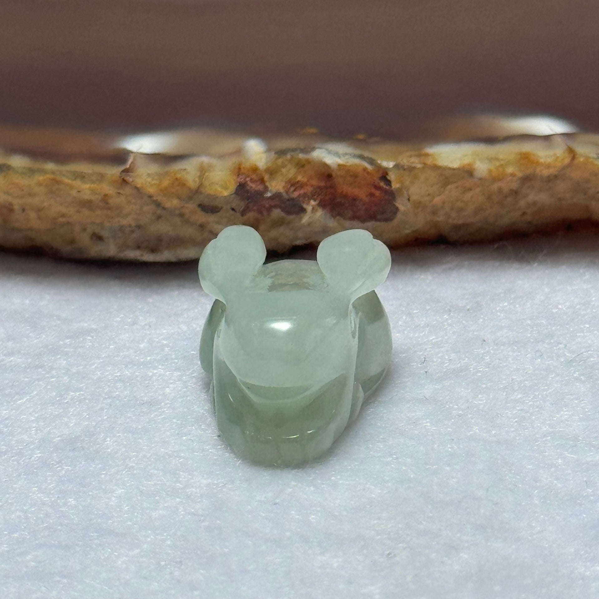 Type A Faint Green Jadeite Rabbit Pendant 7.18g 20.7 by 14.8 by 12.2mm - Huangs Jadeite and Jewelry Pte Ltd