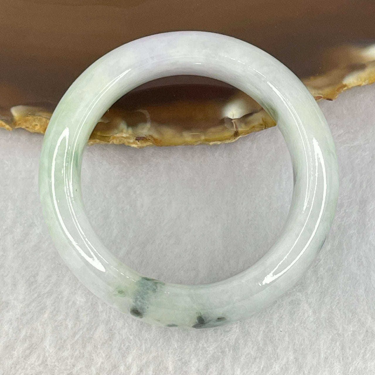 Type A Lavender Green with Dark Green Piao Hua Jadeite Baby Bangle Internal Diameter 40.3mm 48.77g 15.9 by 8.1mm