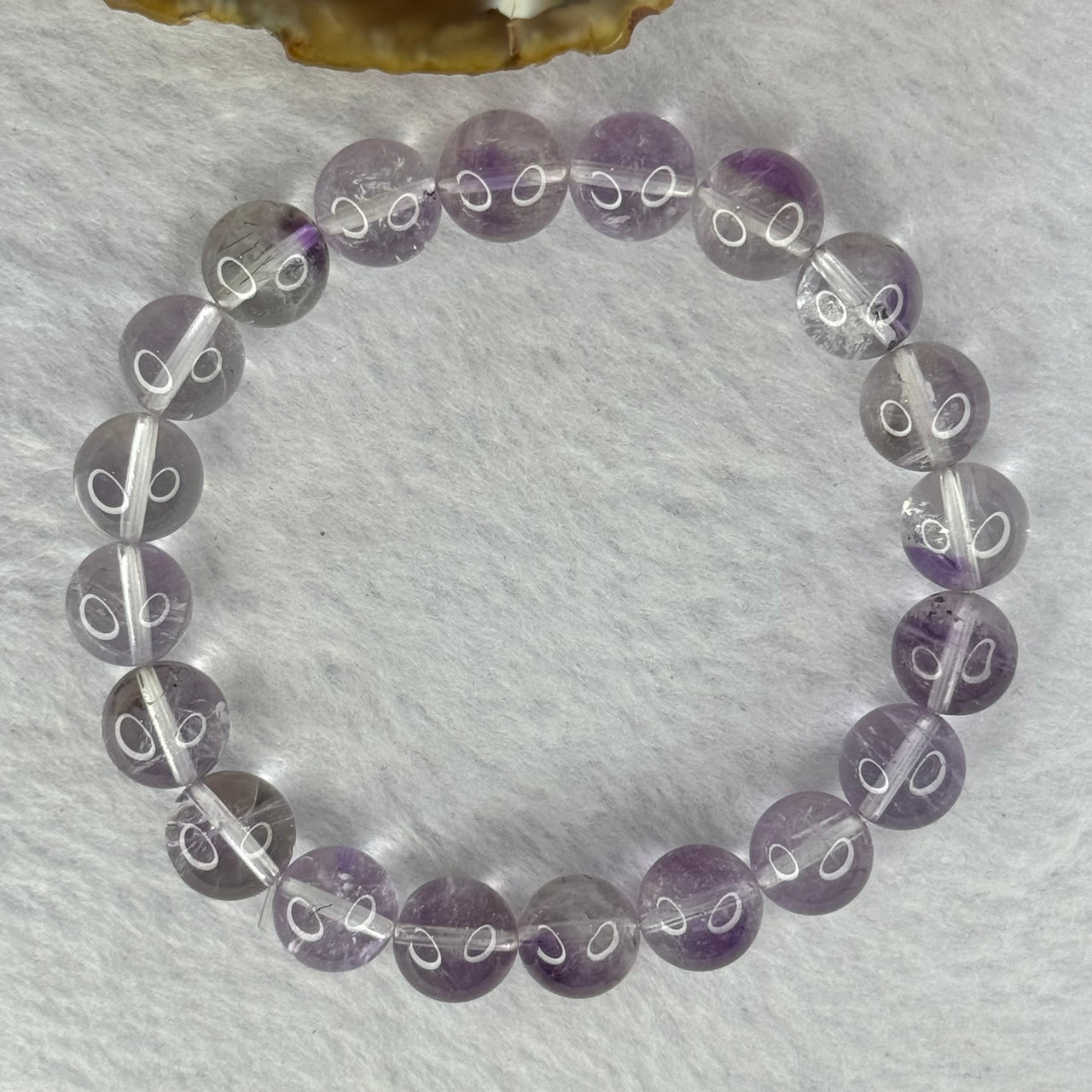 Natural Super 7 Amethyst Beads Bracelet 天然紫超七手链 24.84g 16.5cm 9.9mm 20 Beads - Huangs Jadeite and Jewelry Pte Ltd