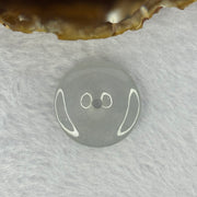 Type A Icy Light Lavender Jadeite Ping An Kou Donut Charm 6.94g 26.5 by 5.3mm - Huangs Jadeite and Jewelry Pte Ltd