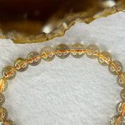 Natural Golden Rutilated Quartz Beads 天然金发水晶手链 15.57g 15.5cm 7.9mm 25 Beads - Huangs Jadeite and Jewelry Pte Ltd