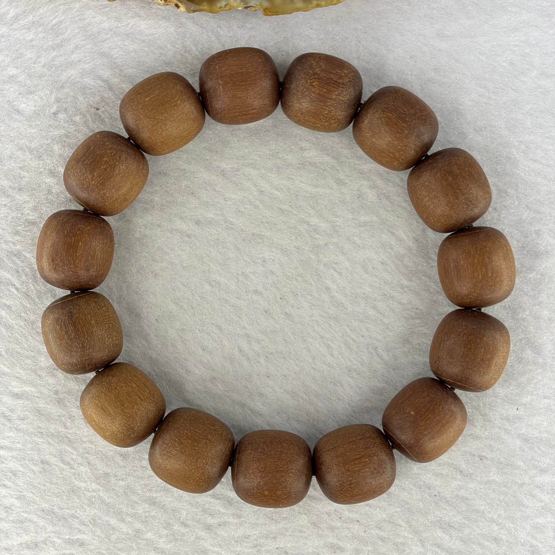 Natural Wild Australian Sandalwood Beads Bracelet 自然野生澳大利亚檀香手链 30.00g 14.9mm 15 Beads - Huangs Jadeite and Jewelry Pte Ltd