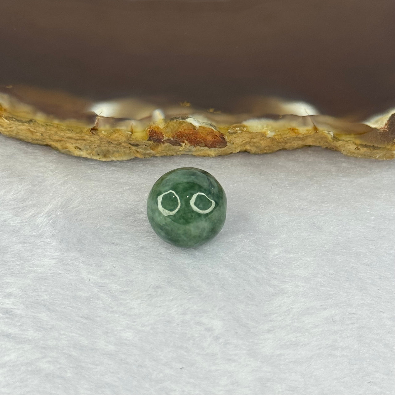 Type A Deep Green Jadeite Bead for Bracelet/Necklace/Earrings/Rings 3.62g 12.8mm - Huangs Jadeite and Jewelry Pte Ltd