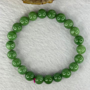 Natural Emerald And Ruby Zoisite Beads Bracelet 23.73g 15.5cm 8.8mm 22 Beads - Huangs Jadeite and Jewelry Pte Ltd