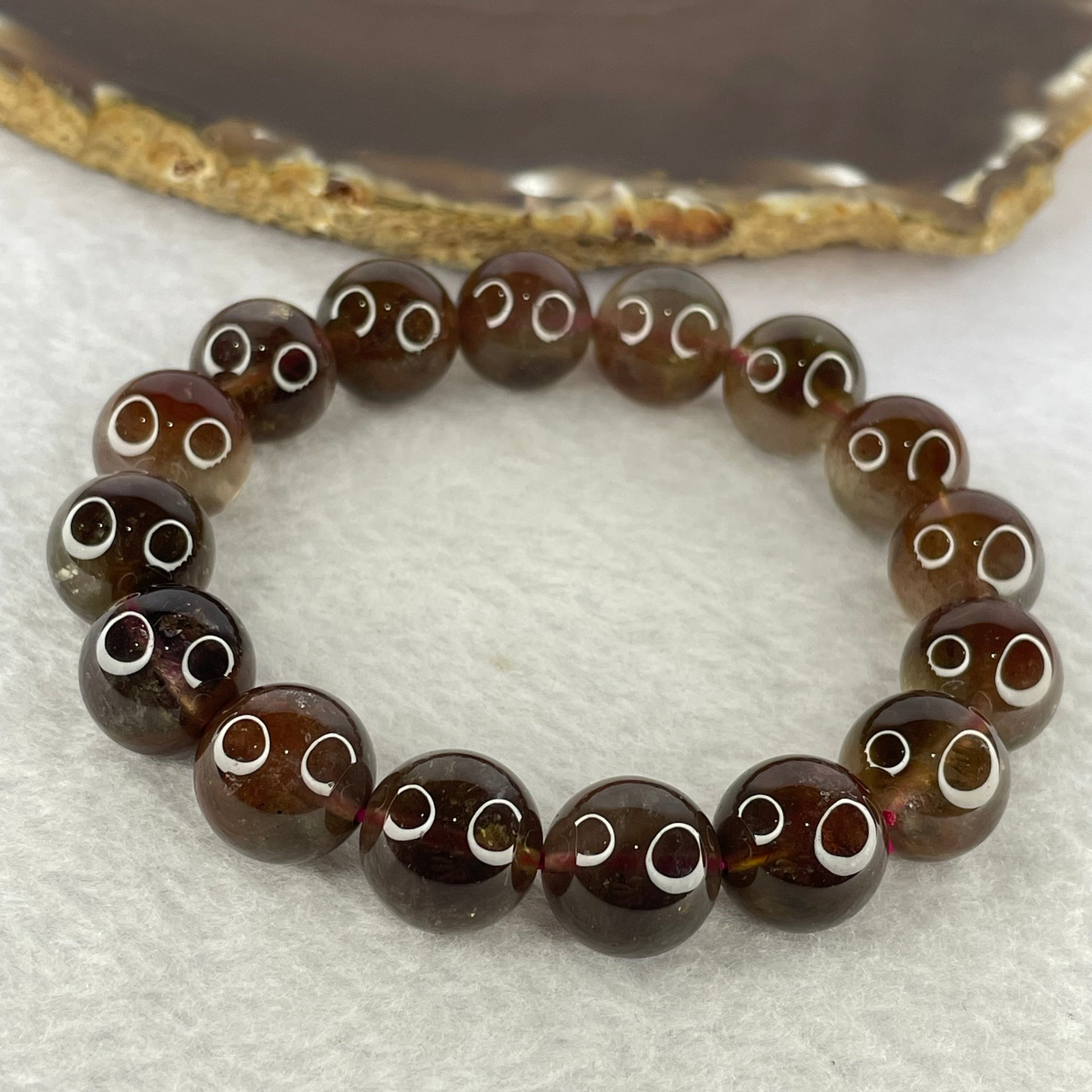 Natural Auralite Crystal Bracelet 极光手链 57.74g 13.4 mm 16 Beads - Huangs Jadeite and Jewelry Pte Ltd