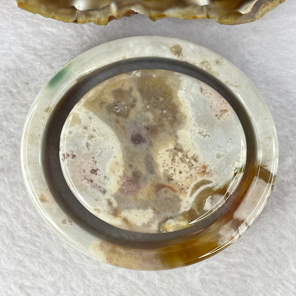 Natural Flower Jasper/Flower Agate Bangle Set 115.35g 15.5 by 5.8 mm Internal Diameter 58.2 mm (External Line) - Huangs Jadeite and Jewelry Pte Ltd