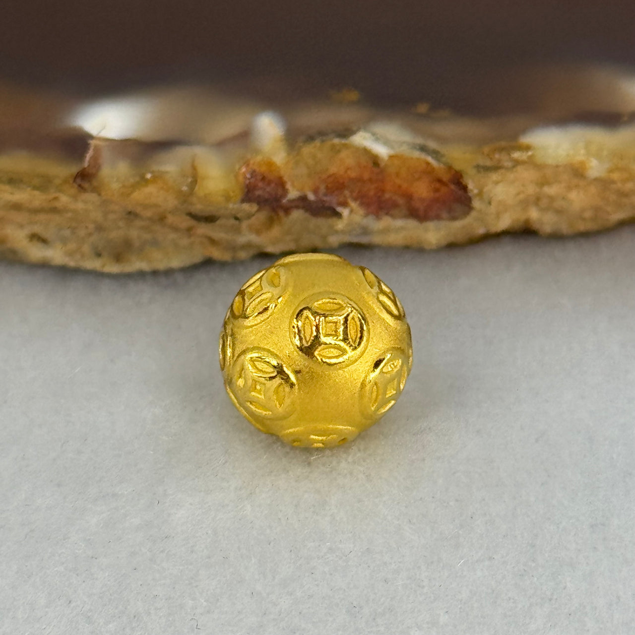 9999 24K Ancient Coins Design Gold Ball 10.0mm 0.88g