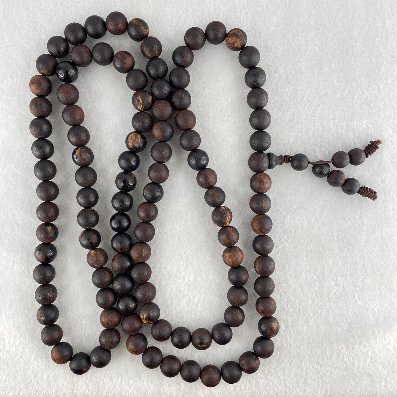 Natural Wild Hainan Jiang Zhen Xiang (Acronychia Pedunculata) Beads Necklace (Sinking Type) 天然野生海南降真香珠项链 63.67g 106cm 10.4mm 108 + 6 Beads