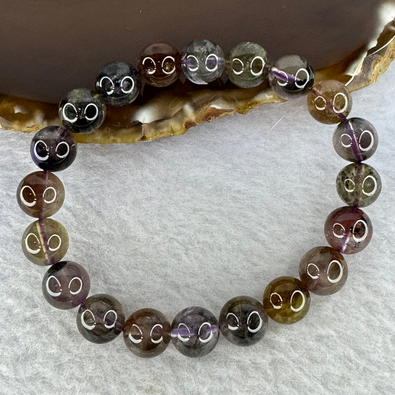 Natural Auralite Crystal Bracelet 极光手链 21.80g 9.3 mm 20 Beads - Huangs Jadeite and Jewelry Pte Ltd