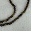 Natural Dark Brown Flower Amber Beads Elastic Necklace 8.02g 50cm 5.4mm 105 Beads