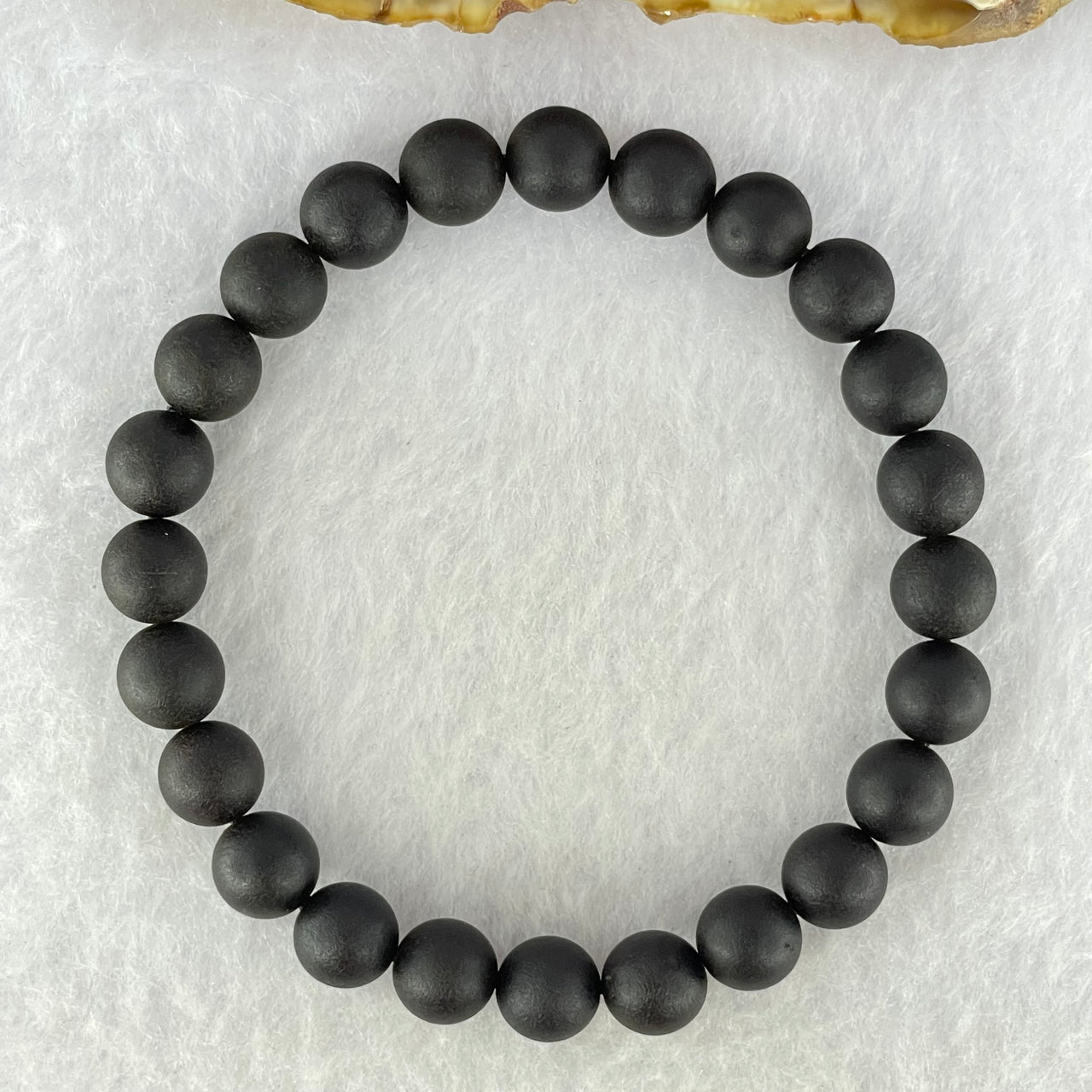 Natural Dark Matt Black Blood Res Amber Beads Bracelet 天然大黑天翁琥珀手链 7.60g 17cm 8.4mm 24 Beads