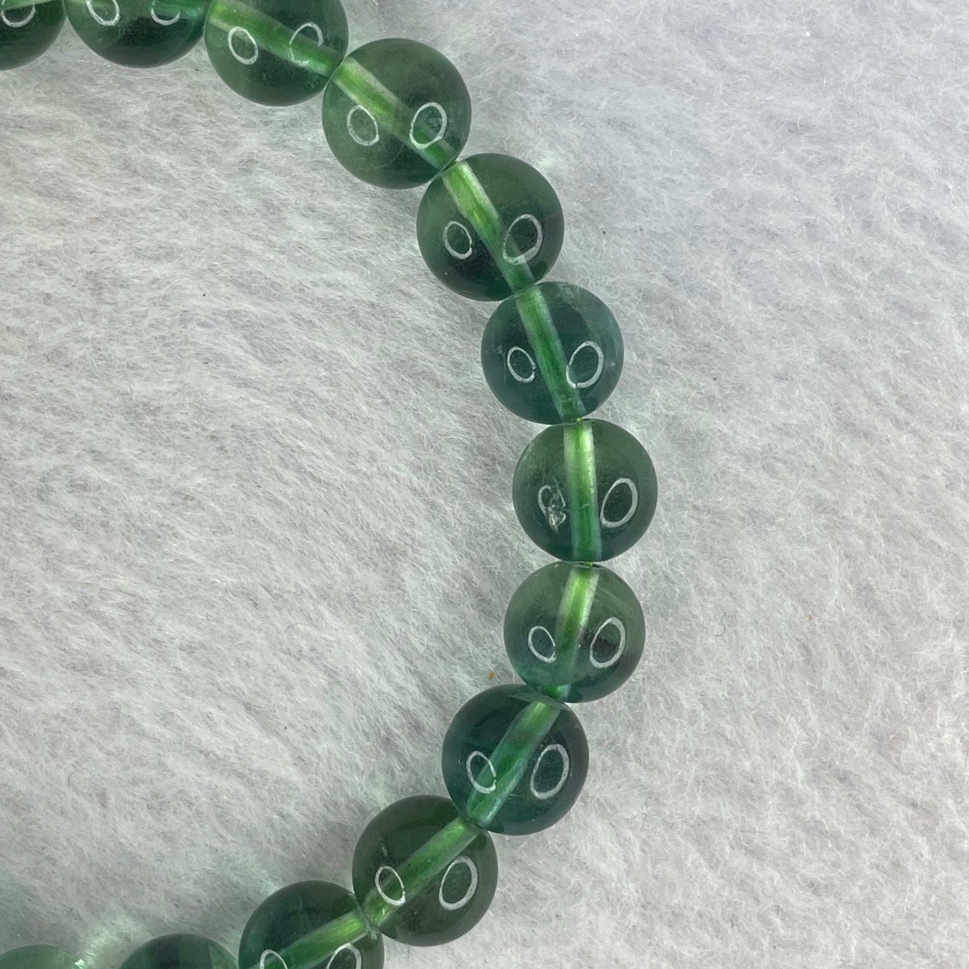 Natural Green Fluorite Beads Bracelet 24.15g 8.8mm 22 Beads - Huangs Jadeite and Jewelry Pte Ltd