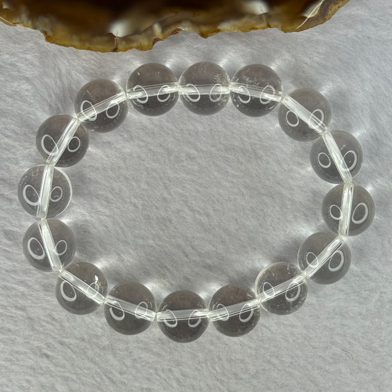 Natural Clear Quartz Beads Bracelet 天然白水晶手链 46.13g 17.5cm 12.9mm 16 Beads