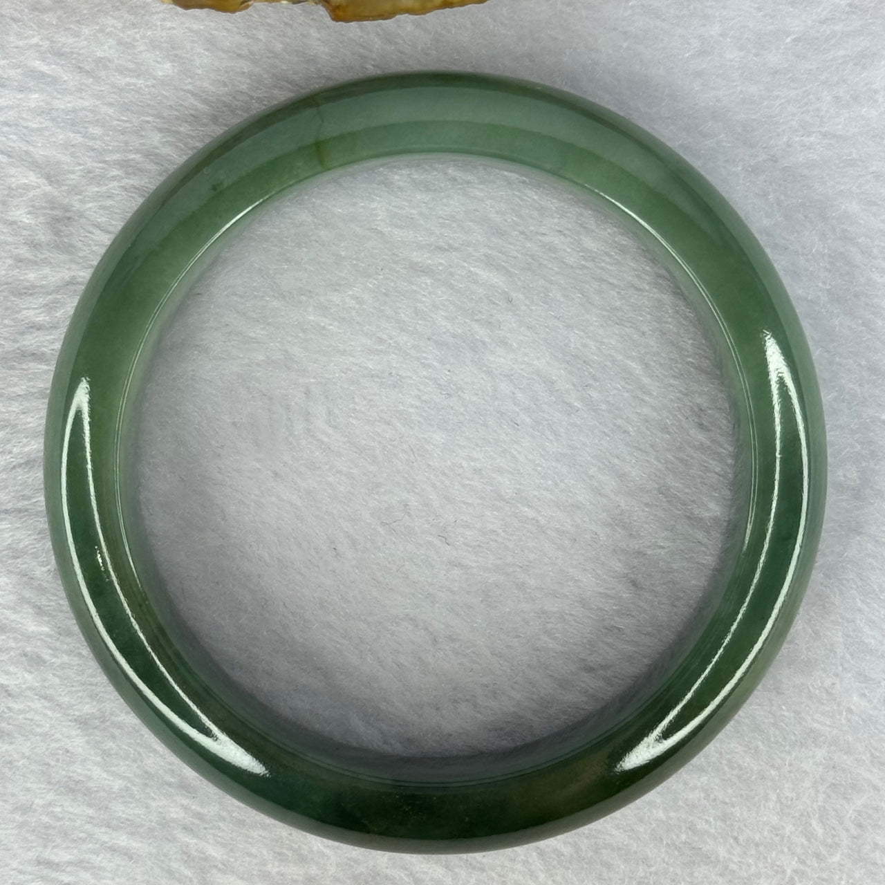 Type A Dark Green and Green Jadeite Bangle Internal Diameter 55.5mm 63.69g 14.1 by 8.5mm (Slight Internal Line)