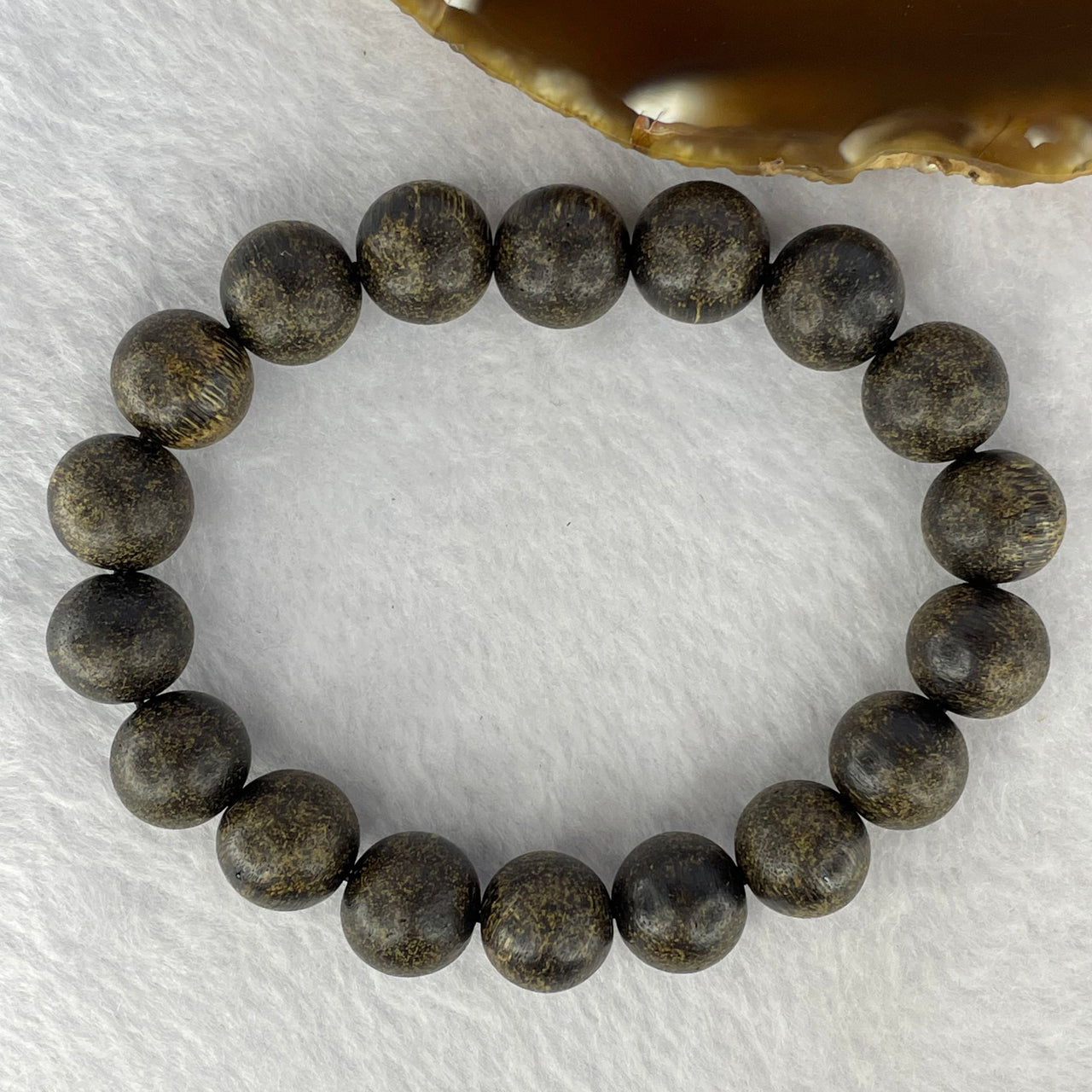 Natural Old Wild Indonesia Agarwood Beads Bracelet (Sinking Type) 天然老野生印尼沉香珠手链 21.67g 19.5 cm / 13.2 mm 18 Beads - Huangs Jadeite and Jewelry Pte Ltd