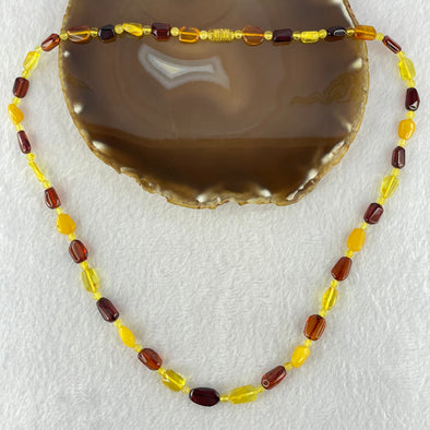 Natural Mixed Color Amber Beads Necklaces 15.42g 62cm 16.0 by 9.9 by 5.2mm, 9.9 by 7.2 by 4.6mm 39 Odd shape pieces