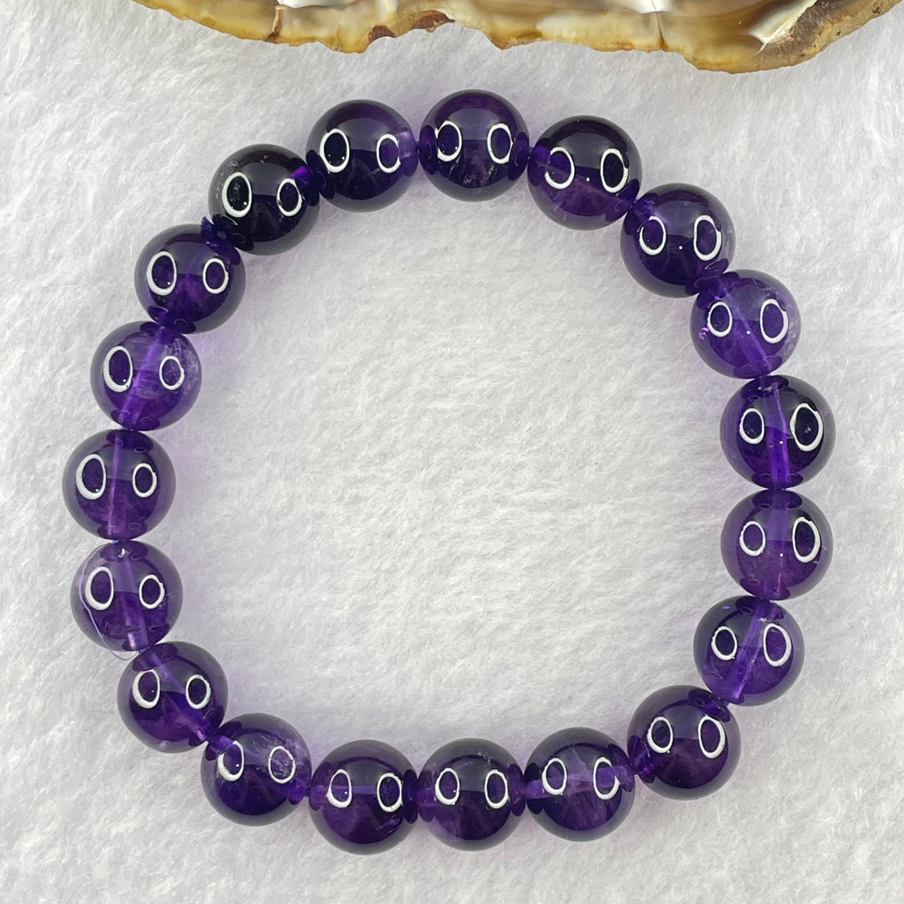 Good Grade Natural Amethyst Bracelet 31.81g 17cm 10.6mm 19 Beads