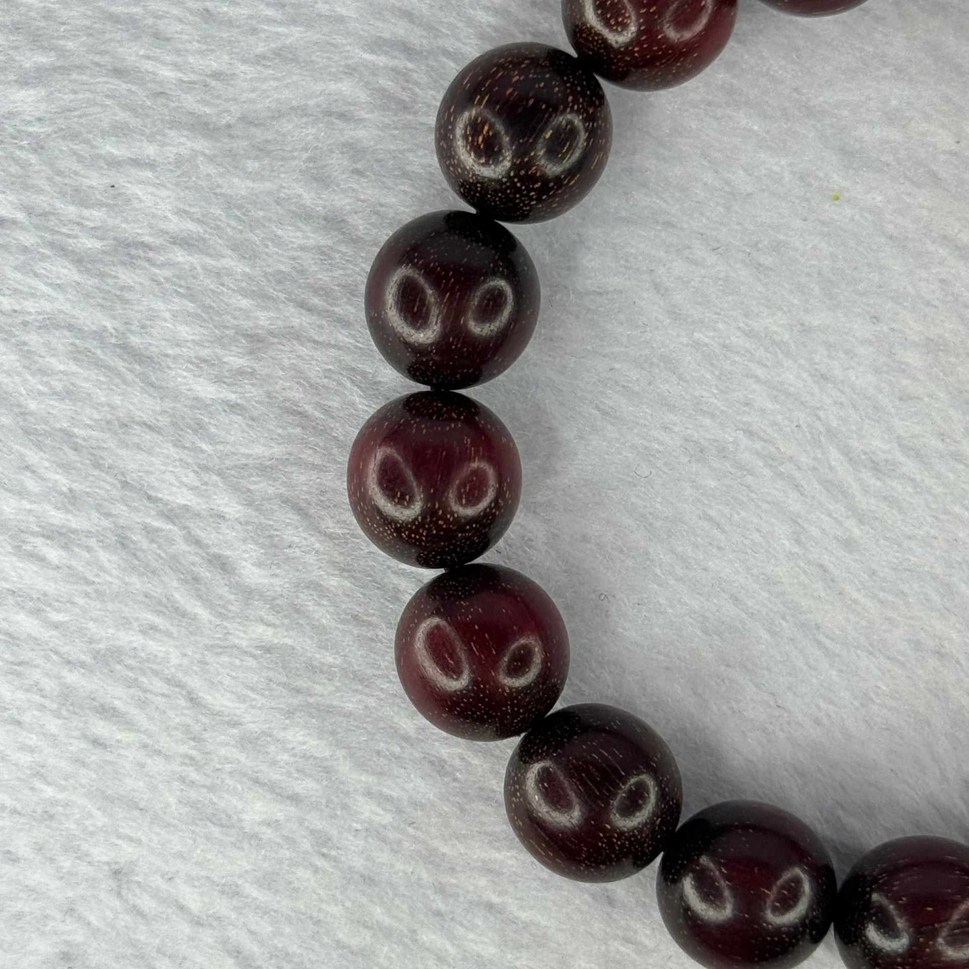 Natural Blood Zitan Beads Bracelet 天然血檀木手链 14.09g 18cm 12.0mm 17 Beads - Huangs Jadeite and Jewelry Pte Ltd