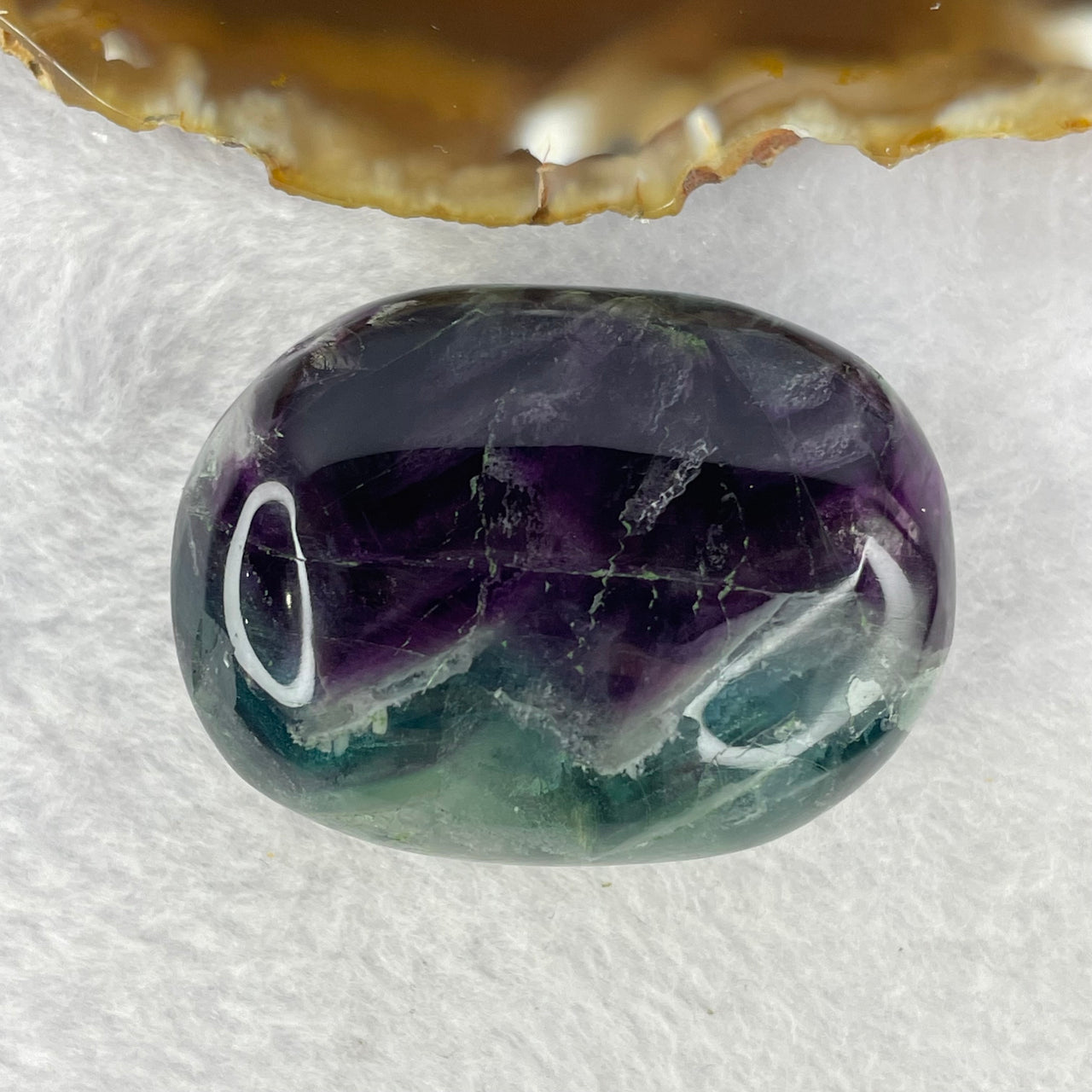 Natural Deep Intense Purple and Green Fluorite Crystal Mini Display 81.41g 46.4 by 35.0 by 24.8mm - Huangs Jadeite and Jewelry Pte Ltd