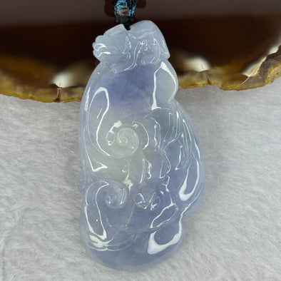 Type A Intense Bright Lavender Jadeite Pixiu on Ruyi Pendent 25.09g 58.4 by 30.2 by 7.3mm