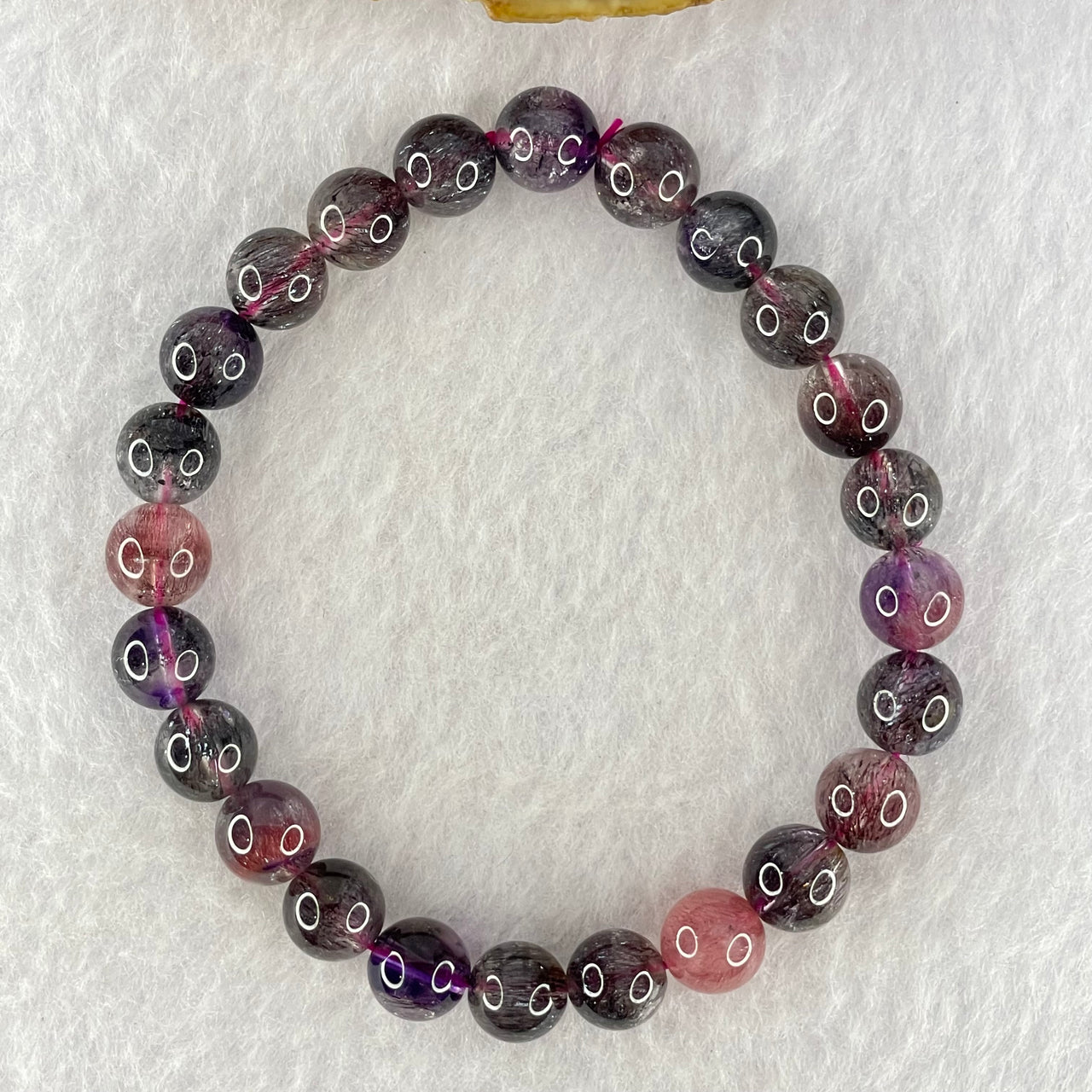 Good Grade Blackcurrant Super 7 Beads Bracelet 18.43g 16.5cm 8.4mm 24 Beads