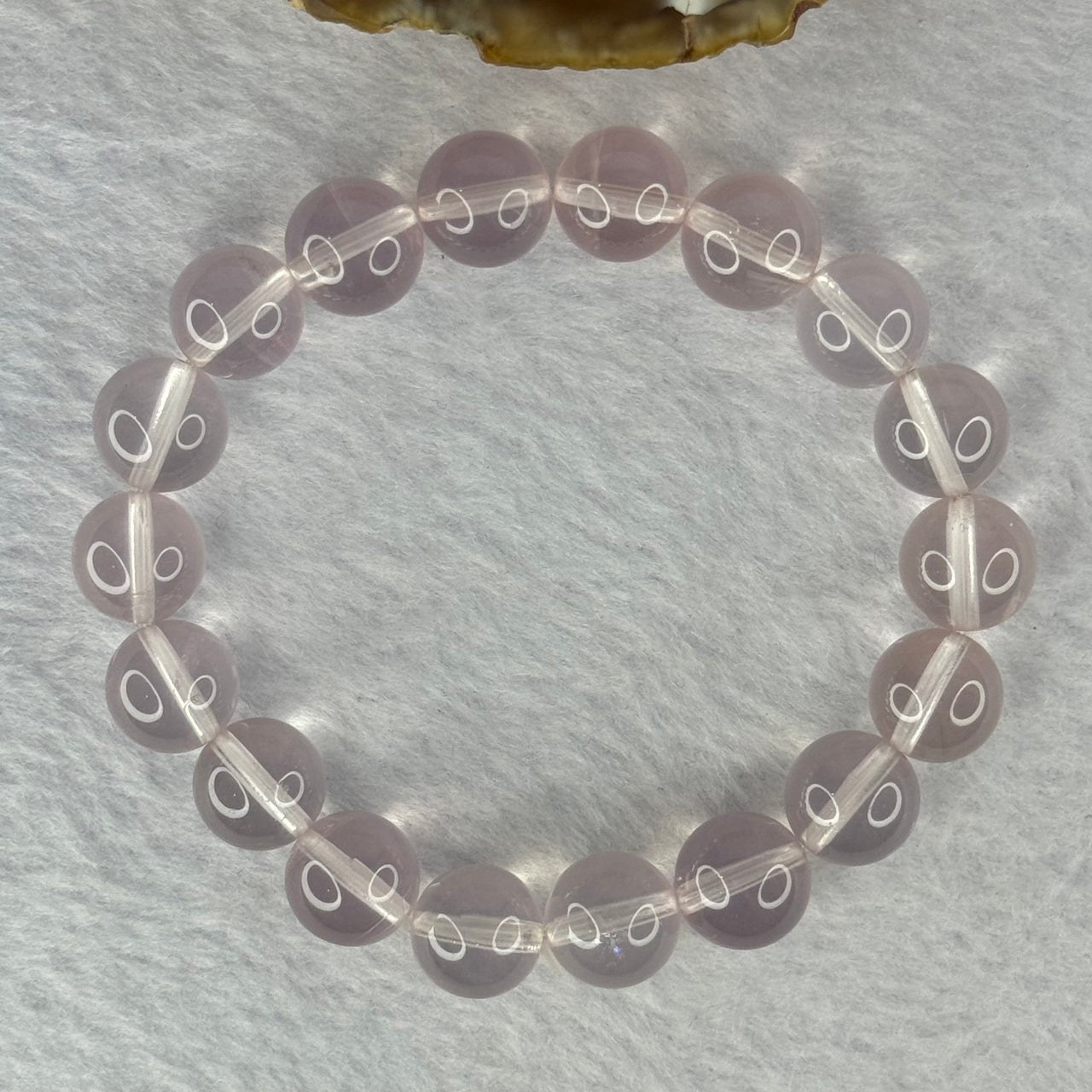 Natural Rose Quartz Beads Bracelet 天然玫瑰石英珠手链 33.93g 17cm 11.2mm 18 Beads