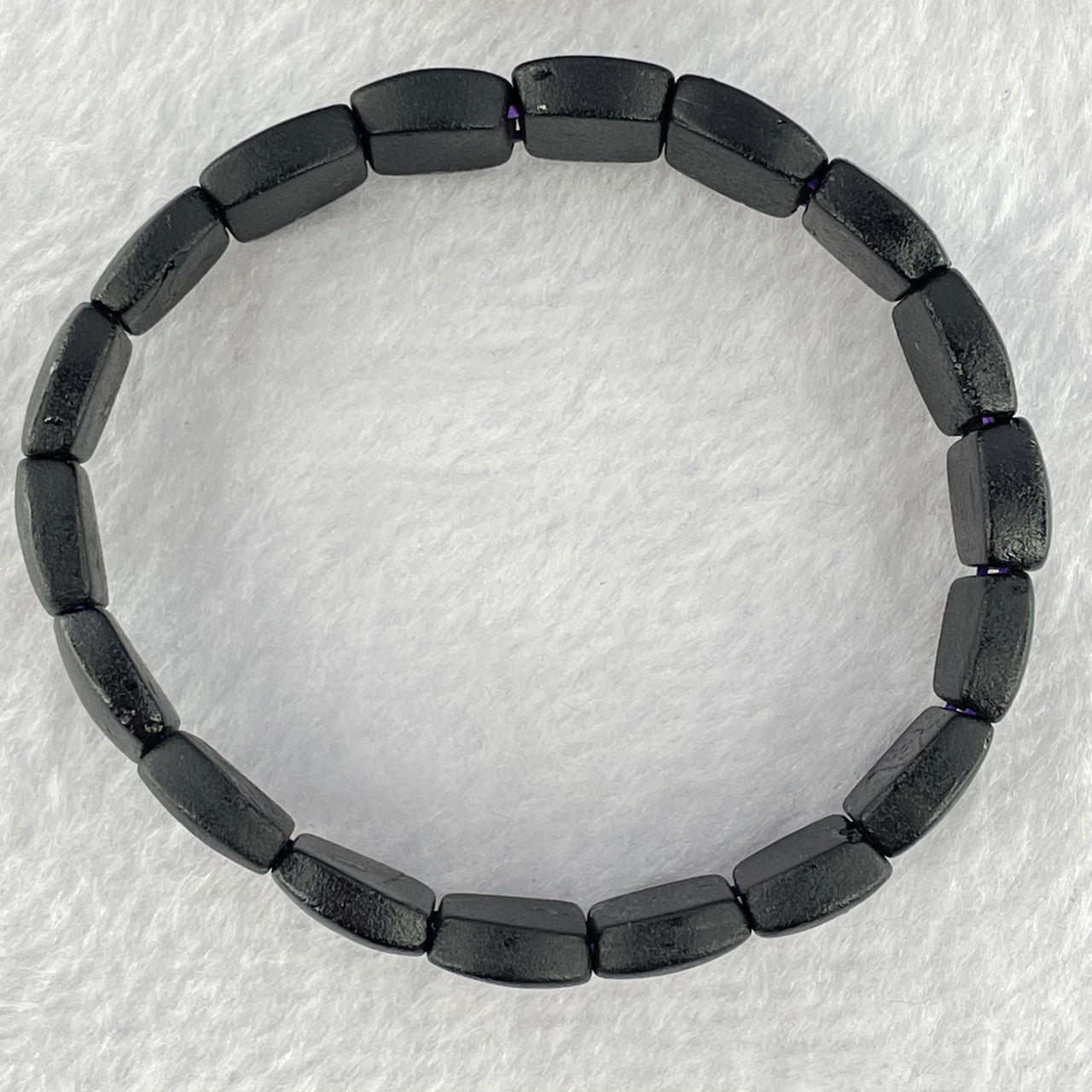 Natural Dark Matt Black Amber Beads Bracelet 天然大黑天翁琥珀手链 11.20g 17cm 14.5 by 11.2 by 5.1mm 18pcs