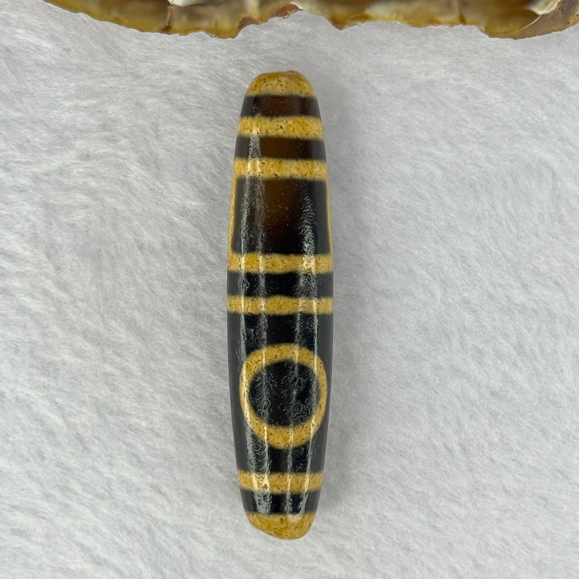 Natural Powerful Tibetan Old Oily Agate Double Sky Door 2 Eyes Dzi Bead Heavenly Master (Tian Zhu) 双天门二眼天诛 15.43g 58.6 by 13.0mm - Huangs Jadeite and Jewelry Pte Ltd