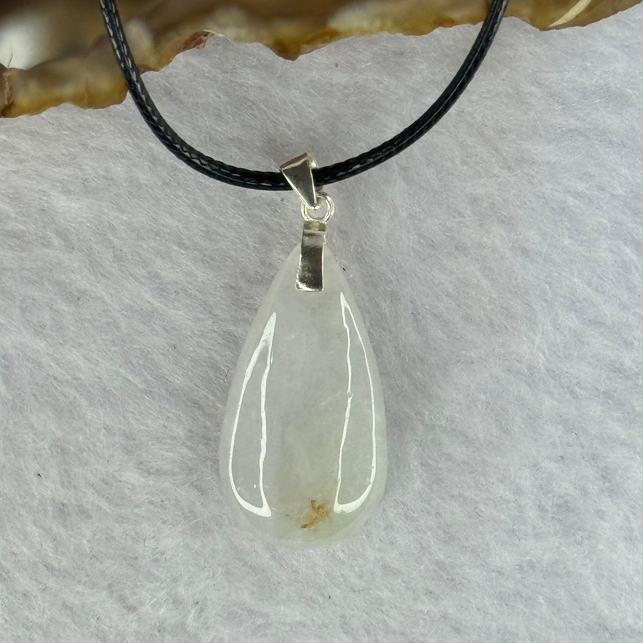 Type A Light Lavender Yellow Teardrop Pendant with S925 Clasp 4.68g 24.1 by 13.0 by 6.7mm