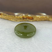 Natural Green with Brown Flora Nephrite Ping An Kou Donut 8.75g 24.4 by 7.2mm - Huangs Jadeite and Jewelry Pte Ltd