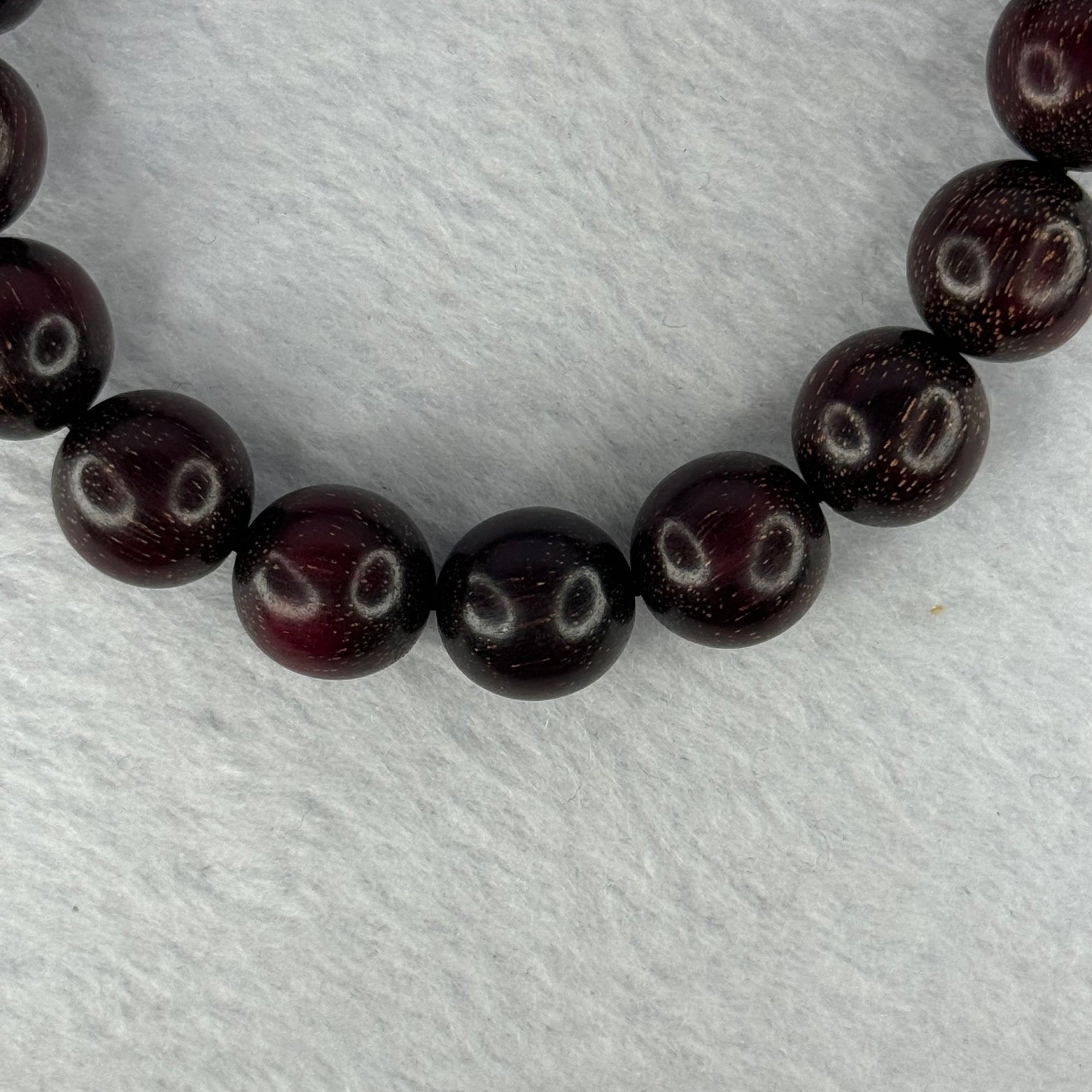 Natural Blood Zitan Beads Bracelet 天然血檀木手链 14.29g 18cm 12.1mm 17 Beads - Huangs Jadeite and Jewelry Pte Ltd