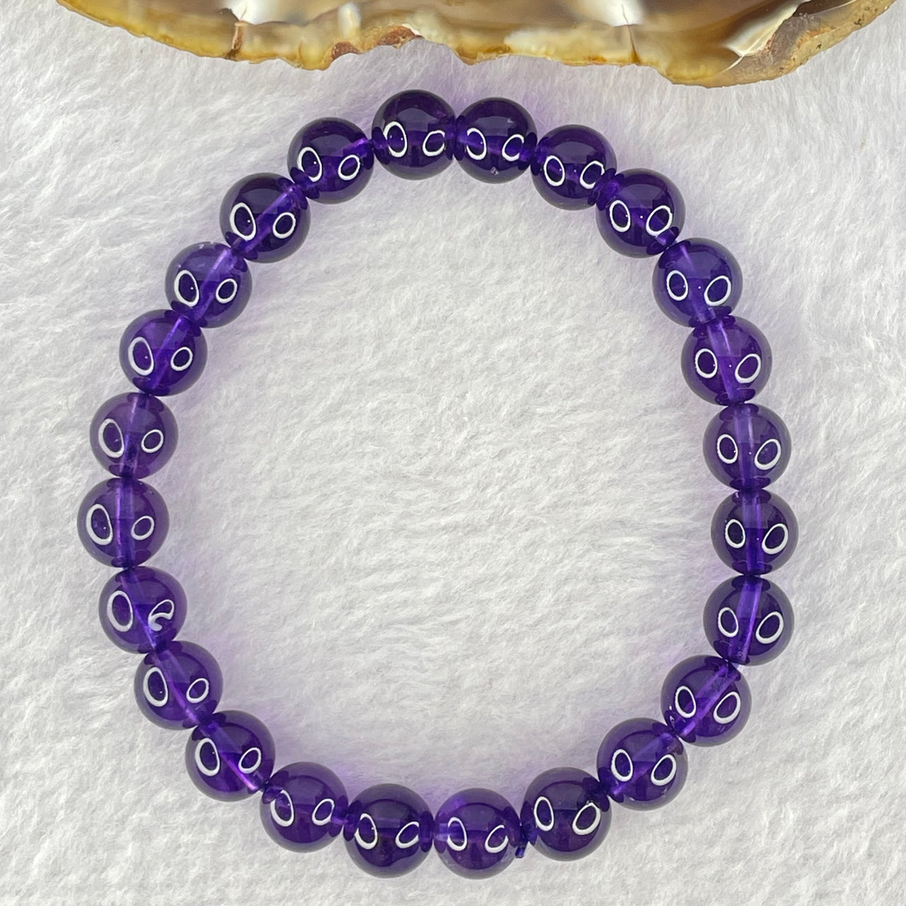 Very Good Grade Natural Amethyst Bracelet 18.15g 16cm 8.4mm 24 Beads