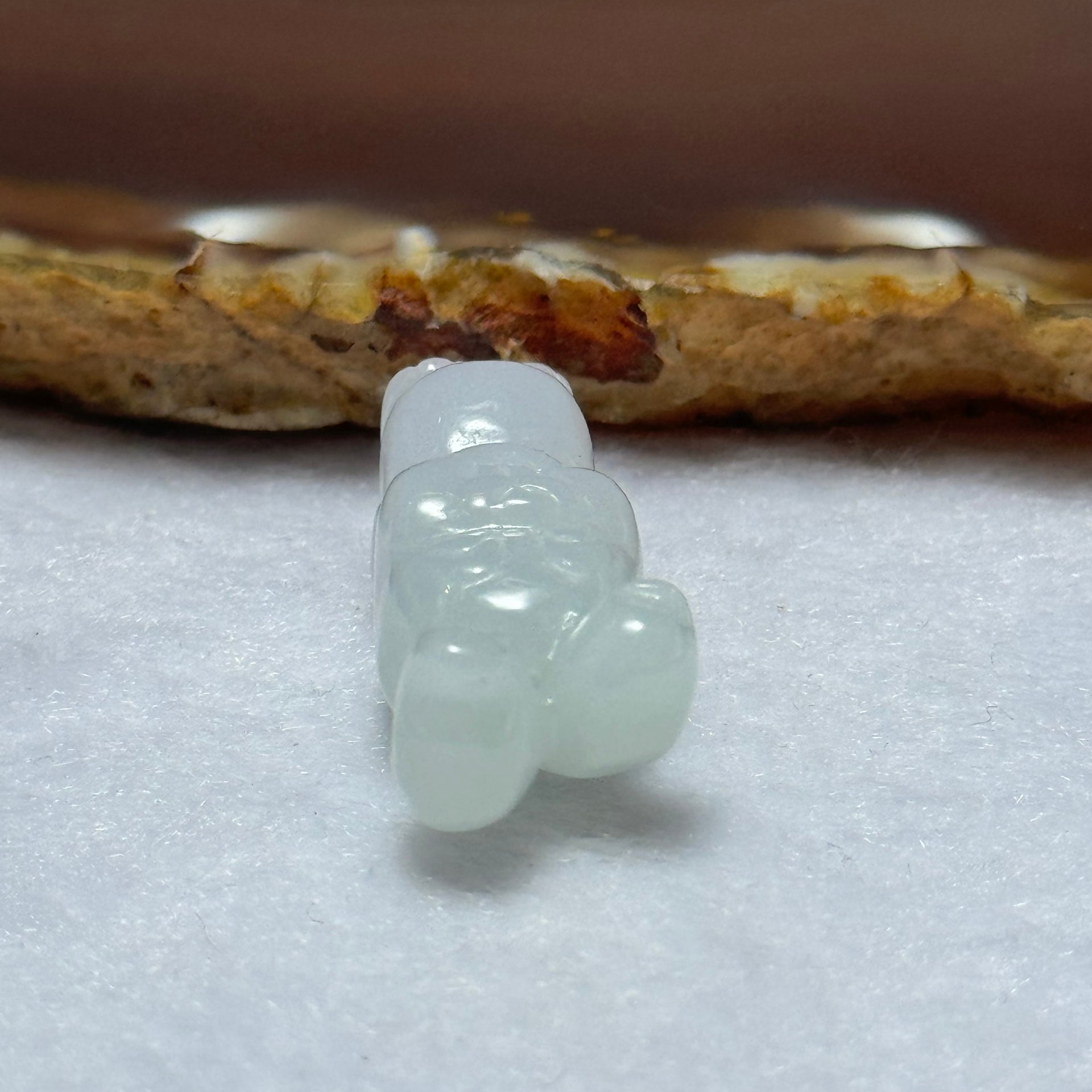 Type A Faint Lavender Green Jadeite Rabbit Pendant 8.33g 30.3 by 12.2 by 11.9mm - Huangs Jadeite and Jewelry Pte Ltd